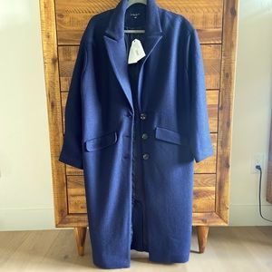 NWT Navy Willow Wool Cocoon Coat by Universal Standard, 4XS (like a size 2)